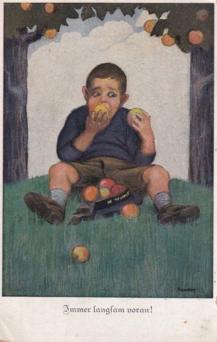 Artist postcard always slowly - postcard,