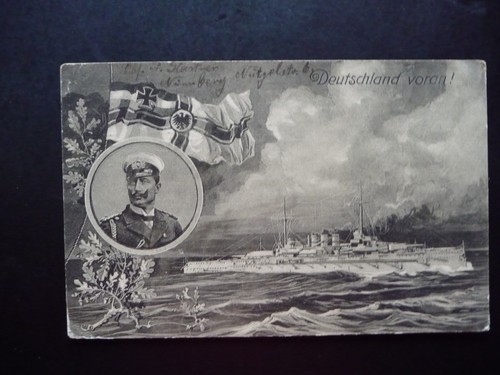 Postcard map shows battleship - map,